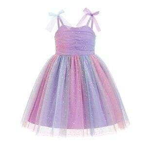 Summer Sundress Rainbow Sparkle Tulle Tutu Dress - Size: 2-3 Years